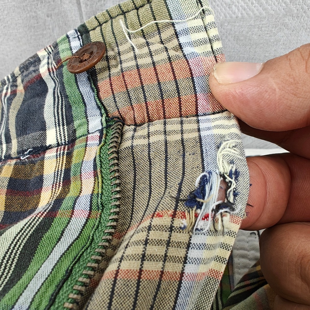 Vintage Polo Ralph Lauren Shorts Mens 46B 46 Big Indian Madras Plaid Preppy - Picture 6 of 11